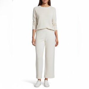 St. John Ivory Knit Straight Leg Pants Women’s Size 14 Luxury Pull On